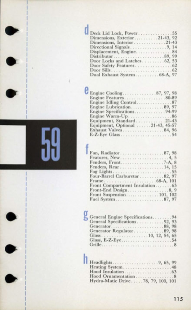 1959 Cadillac Salesmans Data Book Page 15